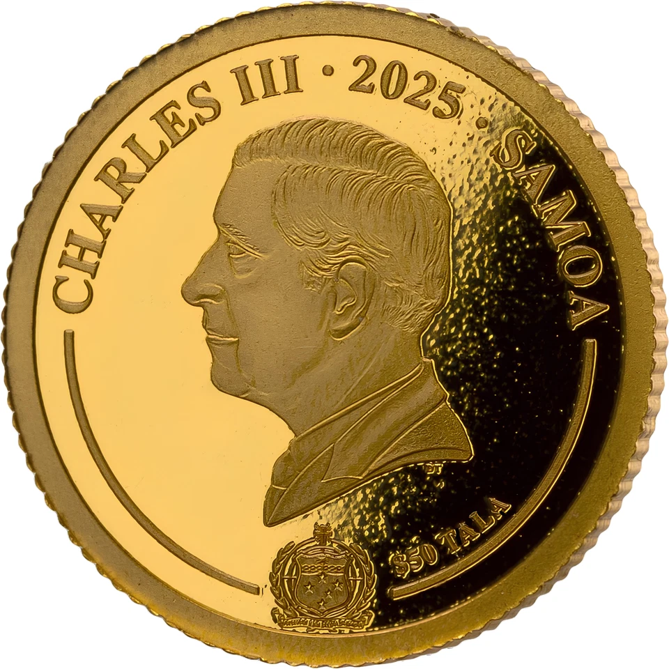 2025 Samoa 9999 Gold Coin Chinese Brown Panda WWF Colored 24K Gold Wildlife RARE - Image 2 of 4