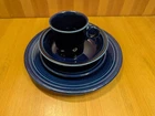 Fiesta Ware HLC 4-Piece Place Setting COBALT Blue Fiestaware Set USA - GUC