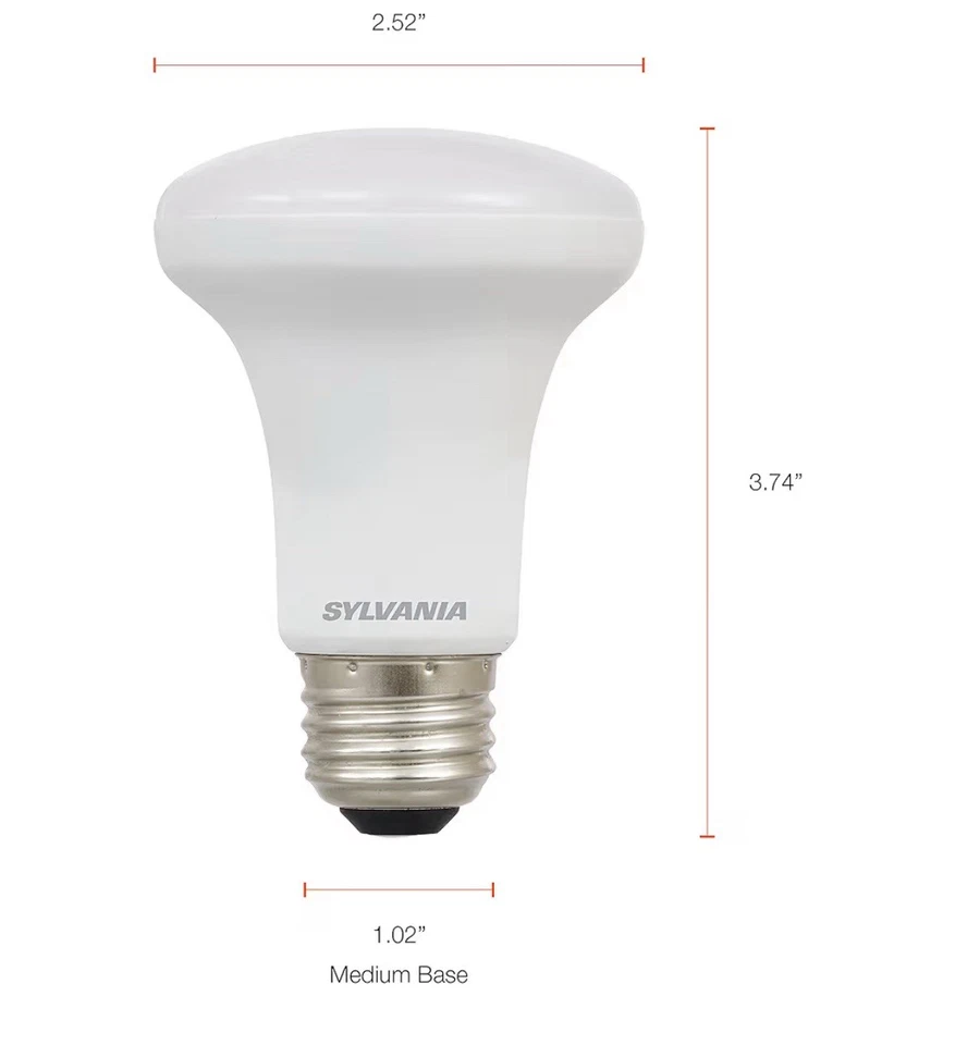 SYLVANIA LED Flood R20 Light Bulb 50W 5W E26 Medium Base Dimmable 2 Pack New - Image 3 of 3