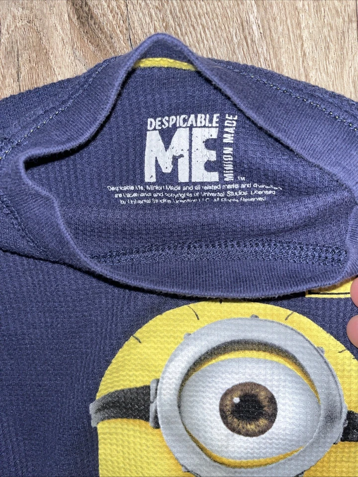 Детский средний презренный синий флисовый топ с длинным рукавом ME3 Minions PJ - Изображение 2 из 3