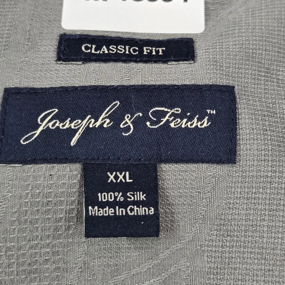 Camisa Joseph & Feiss Hombre Abotonada XXL Gris Seda Floral Manga Corta Foto 3 de 4