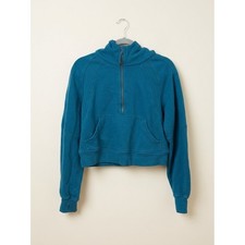 Lululemon Scuba Oversized Half-Zip Hoodie Teal Blue XS/S LW3DMAS