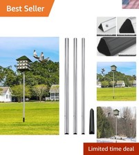 Tandefio 12 ft Telescoping Purple Martin House Pole with Ground Socket Heavy...