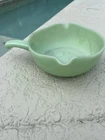 Vintage Fire King Jadeite Handle Skillet Bowl Double spout