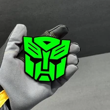 2x Autobot Transformer Mask Car Fender Badge Emblem GREEN / Black Sticker Decal
