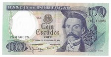PORTUGAL 100 ESCUDOS P-169 A 1965   aunc