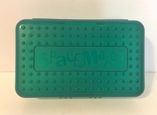 Vintage 90s Spacemaker Hard Pencil case Box Green/Clear Bottom