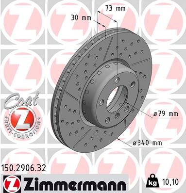 2X 150.2906.32 Zimmermann Brake Disc for BMW, BMW (BRILLIANCE)
