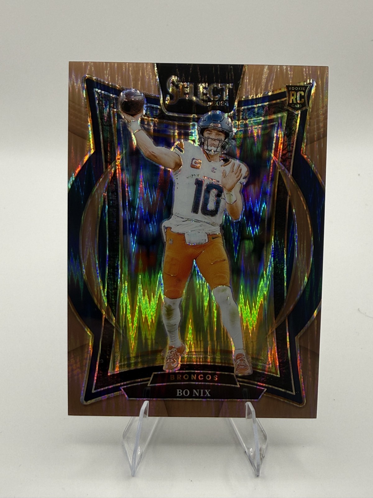 2024 Panini Select - Concourse Bo Nix #30 Copper Shock Prizm /299 (RC)