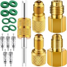Brass Refrigerant Tank Adapter 1/4 Inch to 1/2 Inch R134a R12 R22 Fitting Kit
