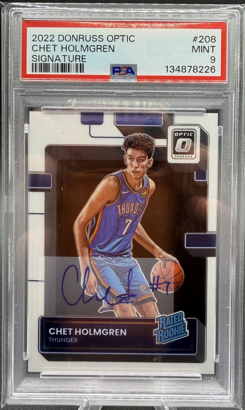 2022 Donruss Optic #208 Chet Holmgren Signature  RC Rookie PSA 9 auto