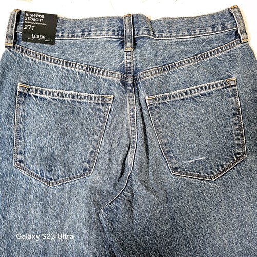 New J. Crew Denim Premium Women's High Rise Straight Cut Jean Size 27 Tall W/Tag - Picture 4 of 24