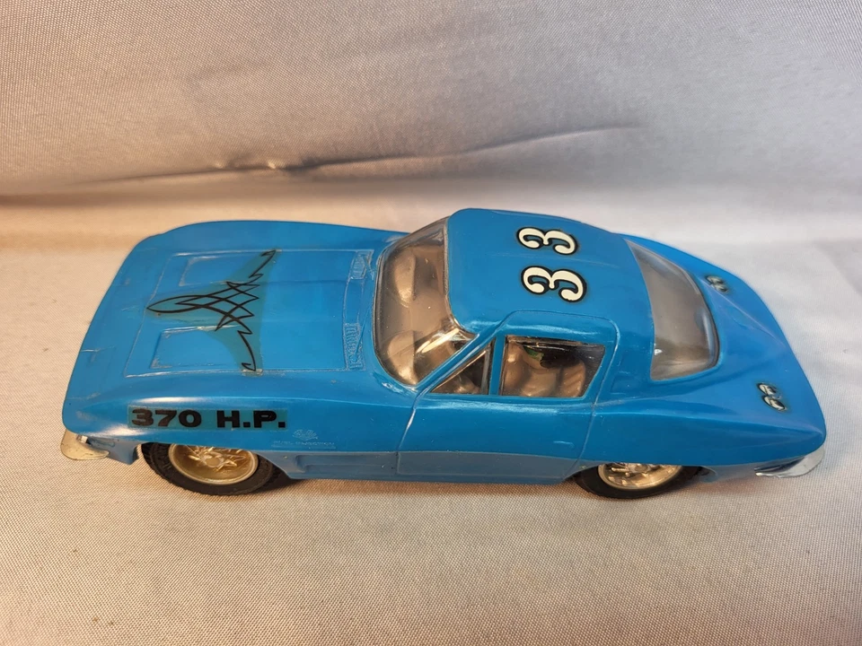 Vintage 1960 Eldon 1/32 Corvette Stingray (Azul) Slot Car Bom! Funciona!! - Imagem 2 de 4