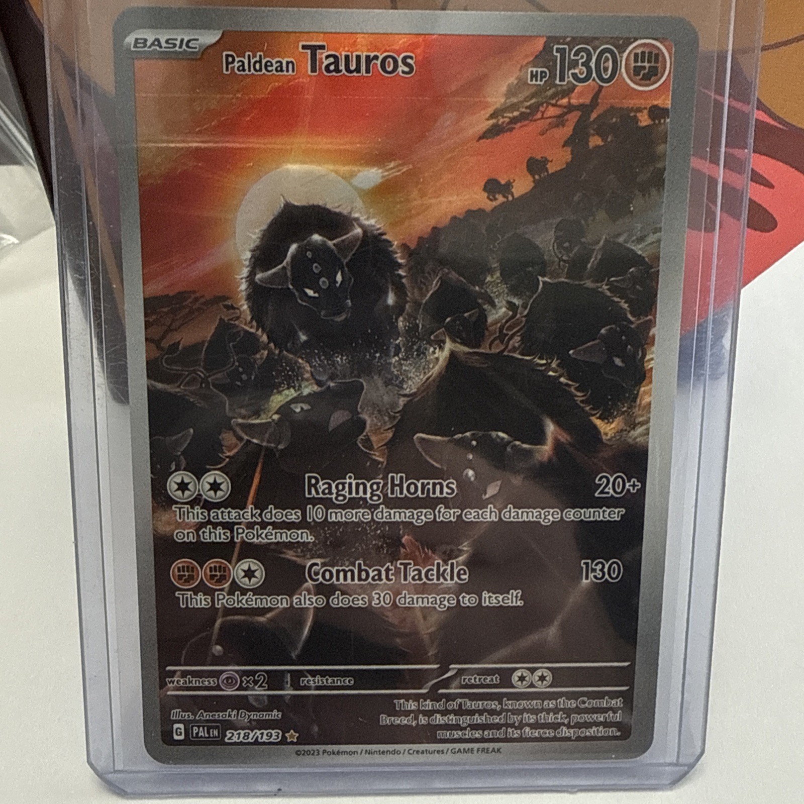 Paldean Tauros 218/193 Paldea Evolved Full Art Ultra Rare Holo Pokemon Card NM