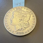 Morgan Silver Dollar $1 Coin 1880 Circulated Uncertified 0.9 Silver