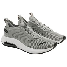PUMA Men's Illumine C Slip-On Sneaker Black Gray Textile Synthetic Rubber 9-14