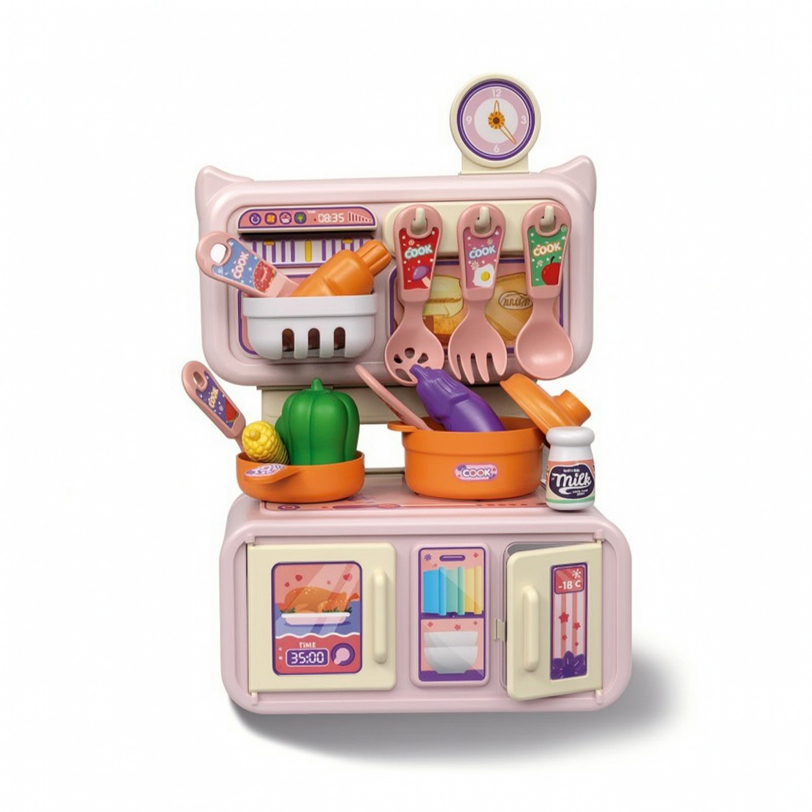 Spielzeugküche mit Zubehör Kompakt Kinderküchen-Spielset Sicher für