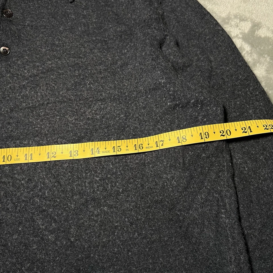 Camisa Robert Barakett Hombre Talla XL Azul Lana Merino Cachemira Polo Lujo Foto 4 de 4