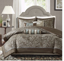Madison Park King/Cal King 3-Piece Paisley Duvet Cover Set Brown/Blue MP12-277