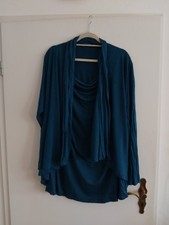 wunderschönes Shirt in Twin Optik, Langarm, Wasserfallausschnitt, Gr. 50/52