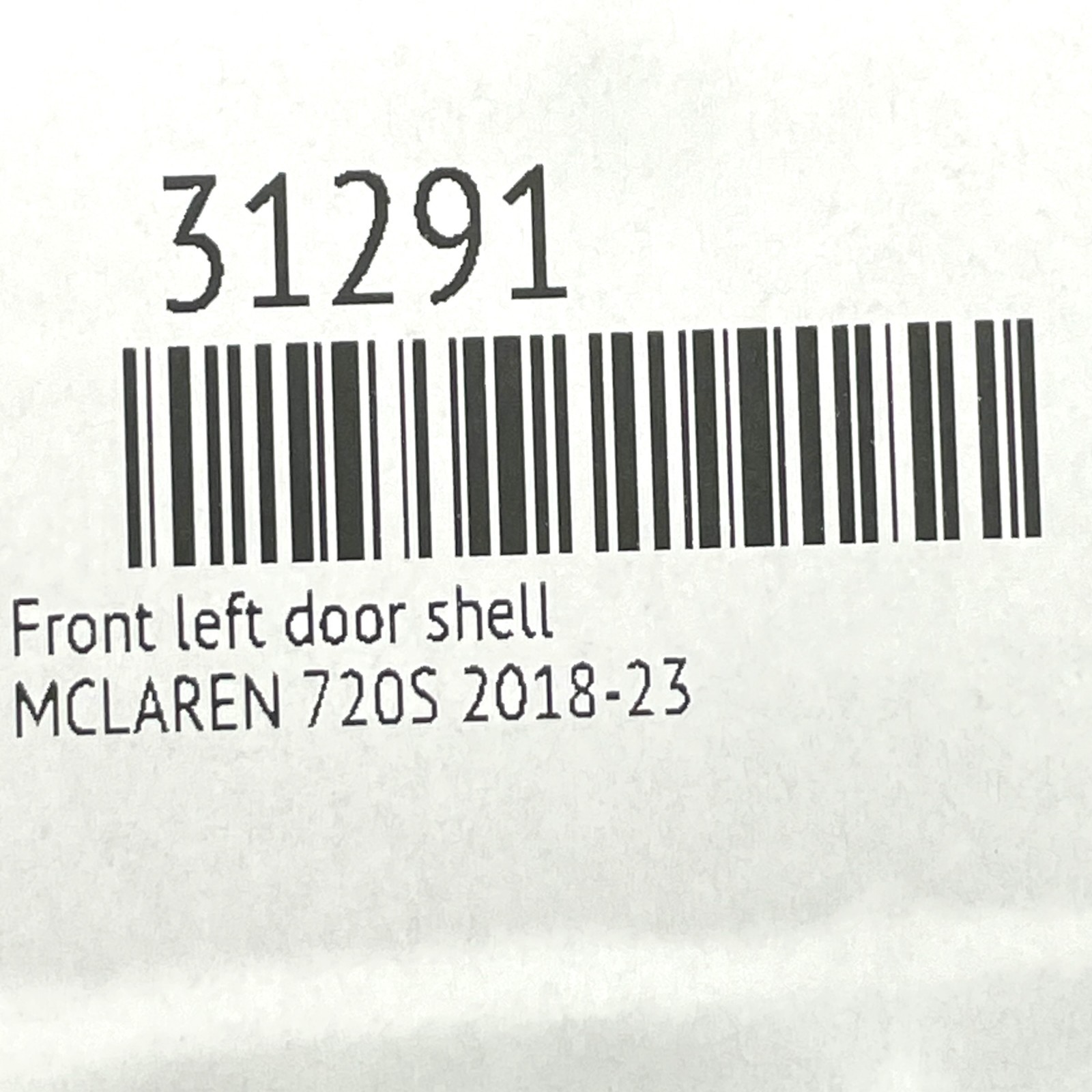 McLaren 720S 2018-2023 Front Left Driver Door Shell Panel Cover