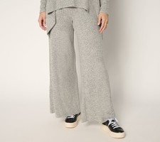 Peace Love World Comfy Regular Wide Leg Pull-On Pant Heather Grey 2X New
