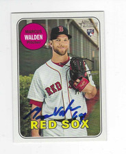 Autographed MARCUS WALDEN Boston Red Sox 2018 Topps Heritage Card #605 COA