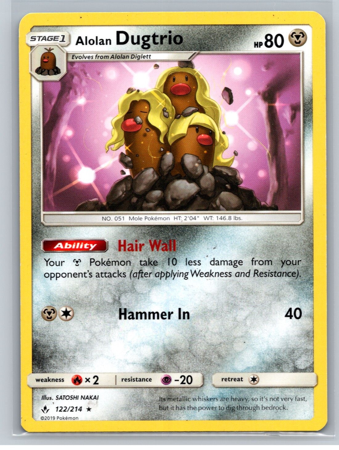 Pokémon TCG - SM - Unbroken Bonds #122/214 Alolan Dugtrio