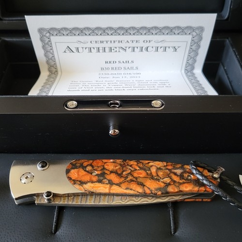 William Henry Limited Edition B30 Red Sails Knife Jan 15, 23 Box & Cert