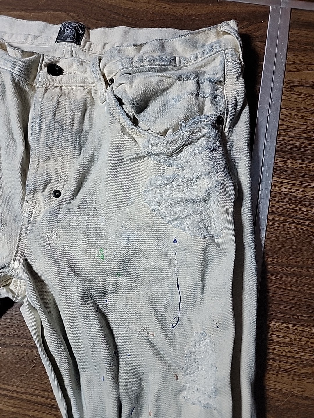 PRPS Designer Paint Splatter Button Fly Denim Jea… - image 3