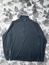 Ibex 100% Merino Wool Black Long Sleeve 1/4 Zip Baselayer Shirt Womens M