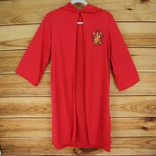 Harry Potter Gryffindor Cloak Robe Kids Unisex Size M Red Polyester Hooded Tie
