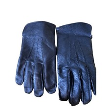 Insulated Genuine Perforated Leather Mens  Winter Gloves BLACK LARGE