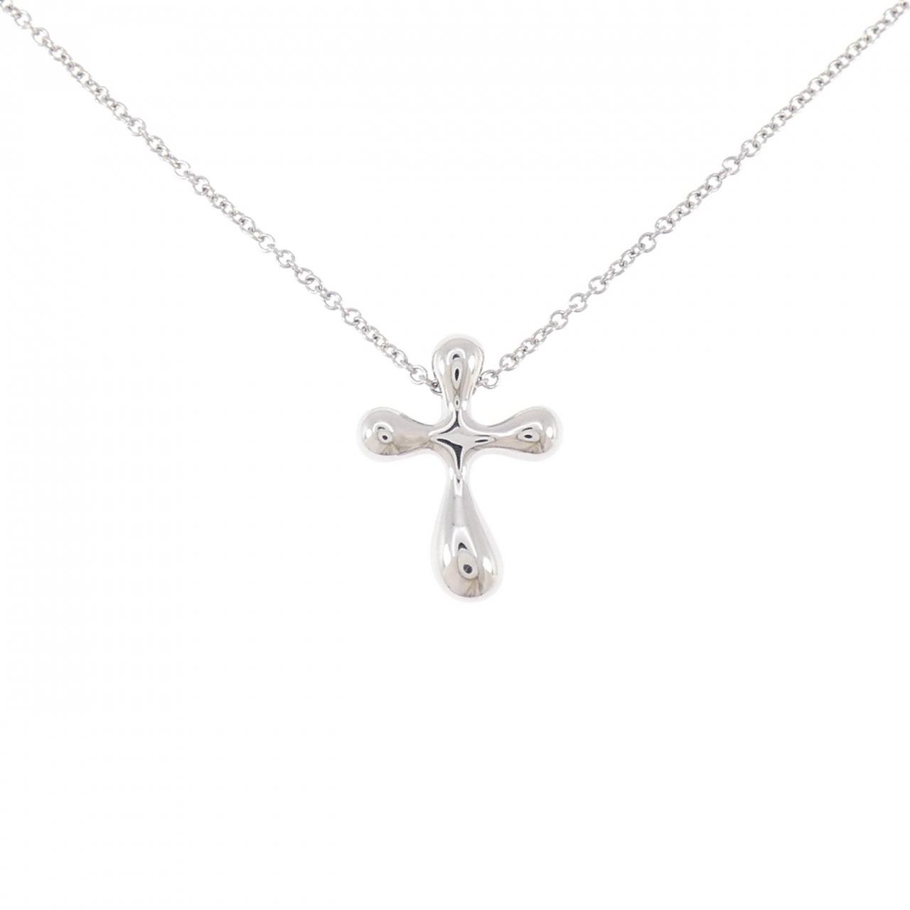 Authentic TIFFANY&Co. Small Cross Necklace #230-000-399-3476