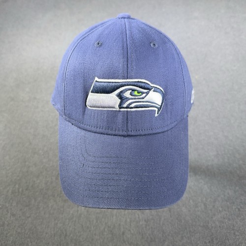 Seattle Seahawks Hat OSFA Blue Reebok Y2K Stretch NFL Ball Cap Logo