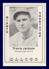 Baseball Card Travis Jackson TCMA 1979 33 Diamond Greats New York Giants