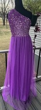 Prom Dress Formal Party Size Small 4 Purple Sequins NWOT