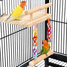 Bird Perches Cage Toys Parrot Wooden Platform Play Gyms Exercise Stands