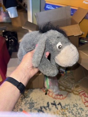 Walt Disney Eeyore Laying Down 14  Plush Detachable Tail Pink Bow Winnie Pooh