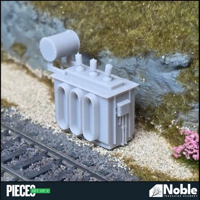 NOBLE DESIGNS Electrical transformer - OO Gauge 1:76 (Pack of 2) | Model Railway Scenery