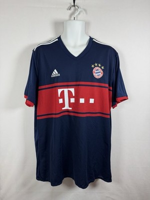 Adidas FC Bayern Munich 2017/18 Away Blue Jersey Knit Mens Size 2XL