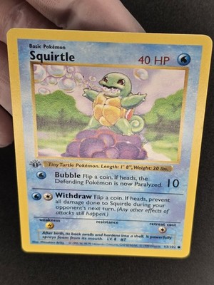 Pokemon TCG Squirtle 1st Edition Shadowless Base Set 63/102 | eBay