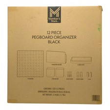 Member's Mark Pegboard Organizer, Multicolor, 12-Piece Set, Black