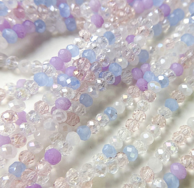 2/4mm Facettierte Kristall Glasperlen 150Stk Lila mix DIY Schmuck Set mini Perle