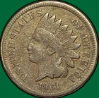 1861 Indian Head Cent Very Fine VF Coin, Cleaning #40337
