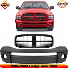 Front Bumper Cover Paintable & Grille Assembly For 2006-2009 Dodge Ram 1500