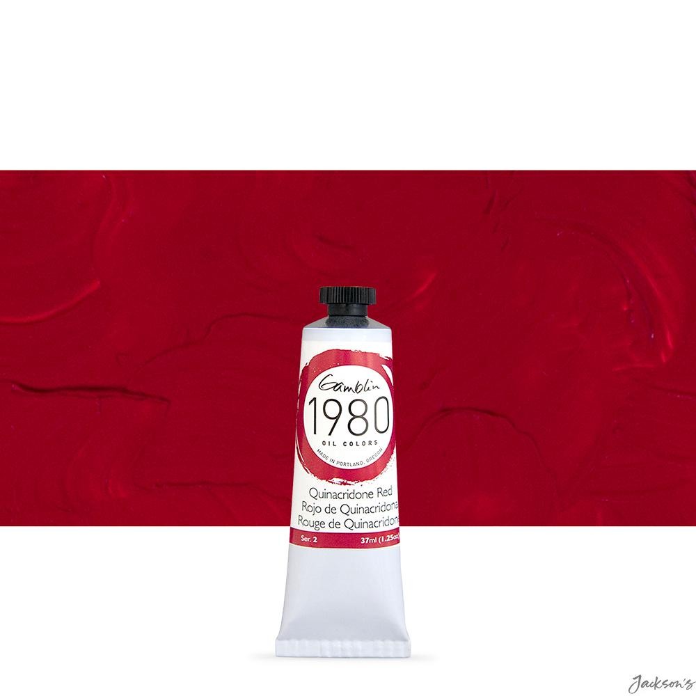 Gamblin 1980 Oil Paint Refined Linseed Oil 37ml Quinacridone Red Colour Mixing