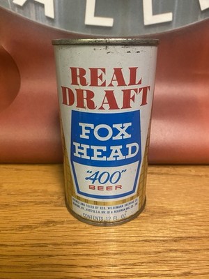 Fox Head 400 beer can Real Draft Beer Fox Head Brew Co Geo Weidemann G Heileman