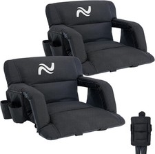 Stadium Seats Set of 2 for Bleachers with Back Support 5 in Thick Wide Cushion
