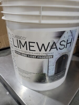 Romabio Classico Limewash Interior/Exterior Paint, Bianco White, 15L / 4gal